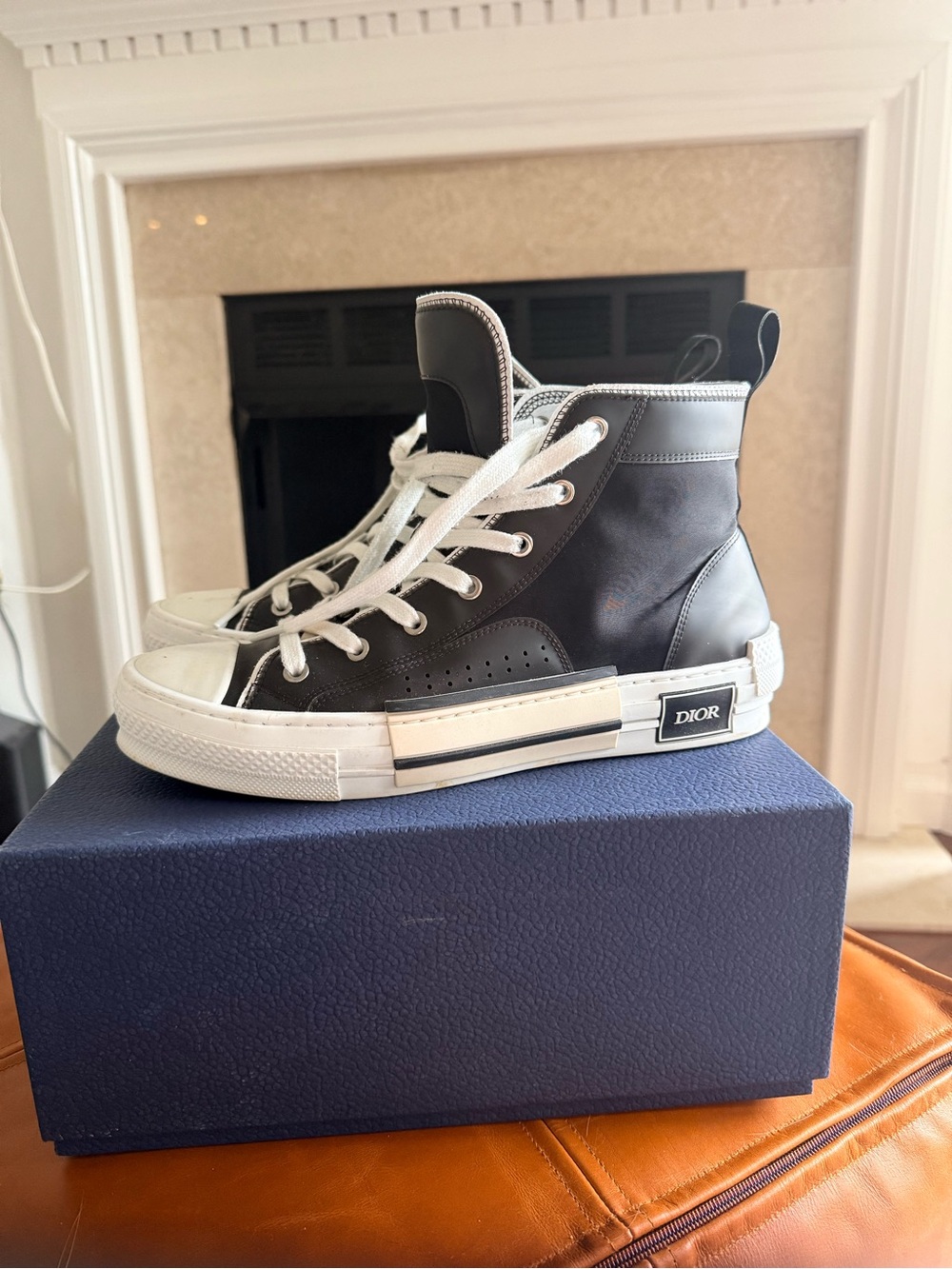 Dior B23 Diamond Cannage High-Top Sneaker - Picture 1 of 5